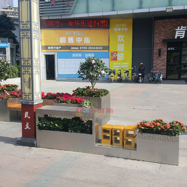 城市戶外不銹鋼景觀花箱